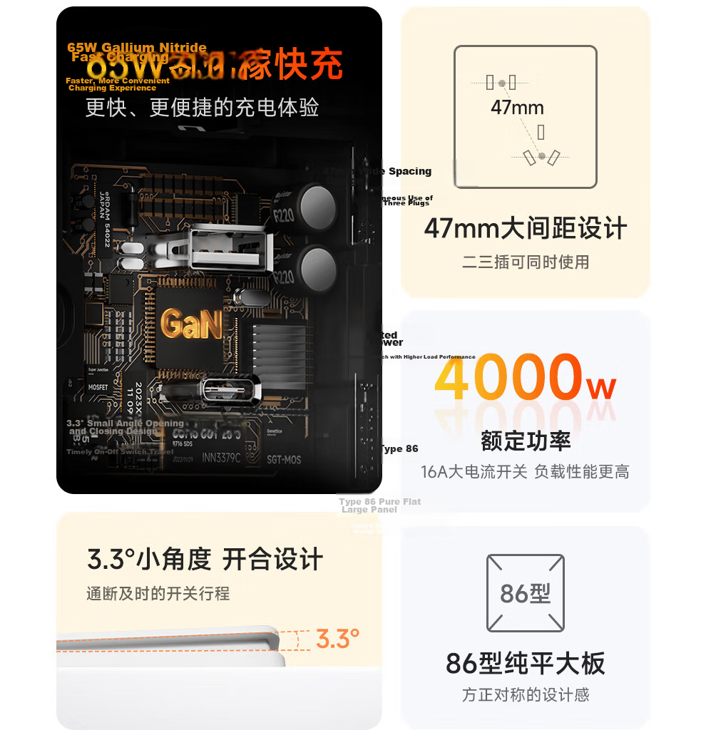 NVC Lighting Electrical Switch Socket Screen Display Smart Switch Compatible with Mijia Customizable Button Name Zero Fire Single Key White 3
