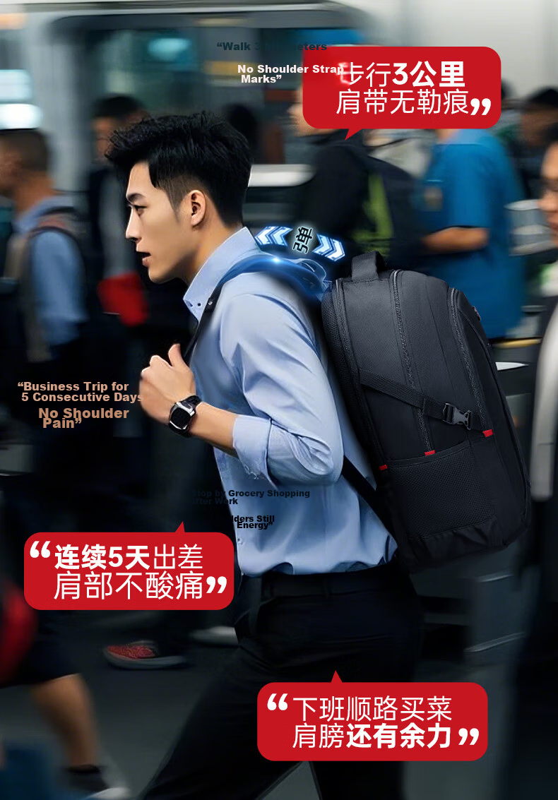 CROSSGEAR Swiss Army Knife Business Travel Large Capacity 16-inch Laptop Backpack Men's Student School Bag 4