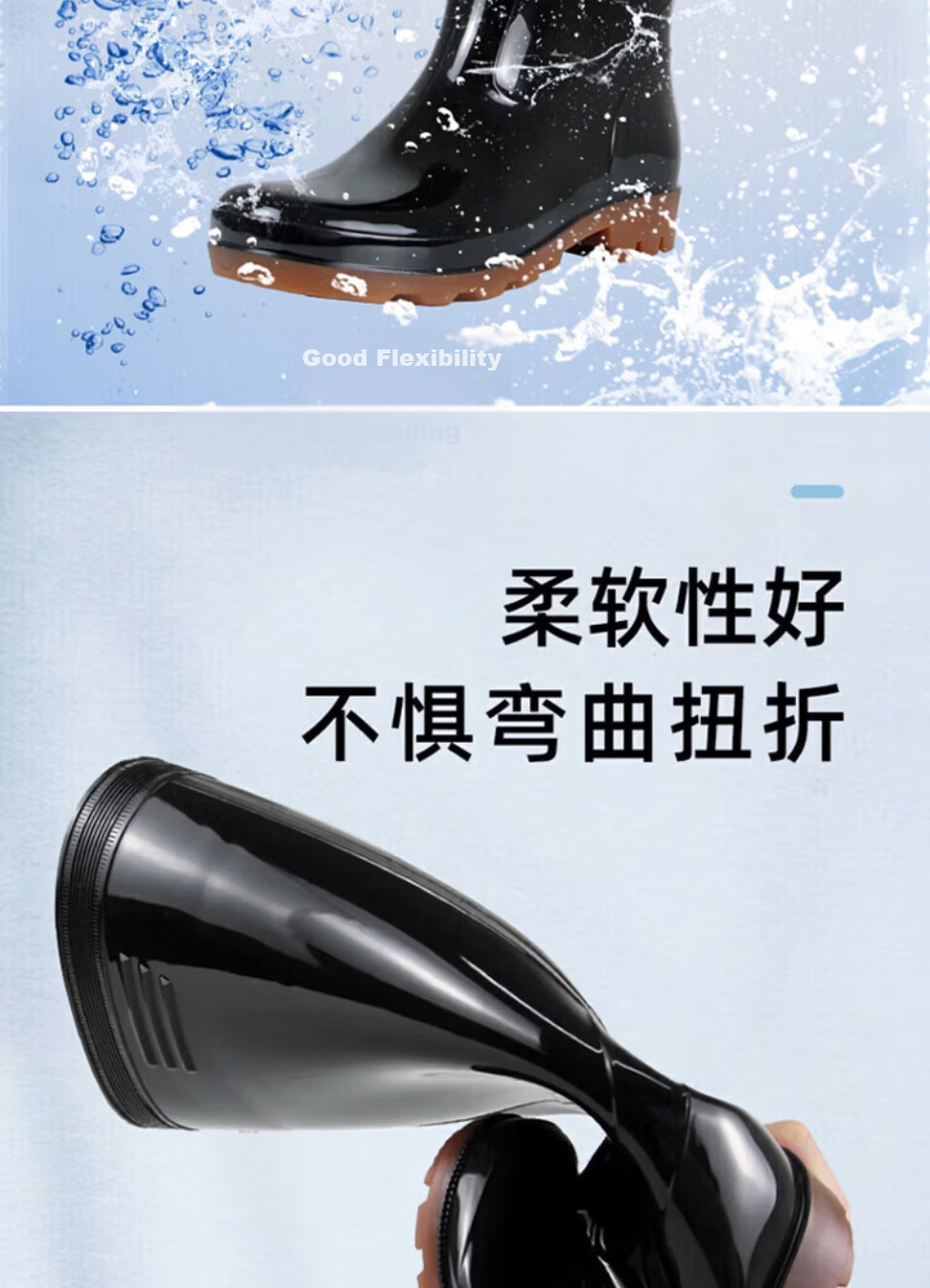Huadun 10kV Insulated Boots High Tube Rain Boots Safety Shoes Insulated Rubber Sole Oil and Acid Alkali Resistant Black Size 40 4