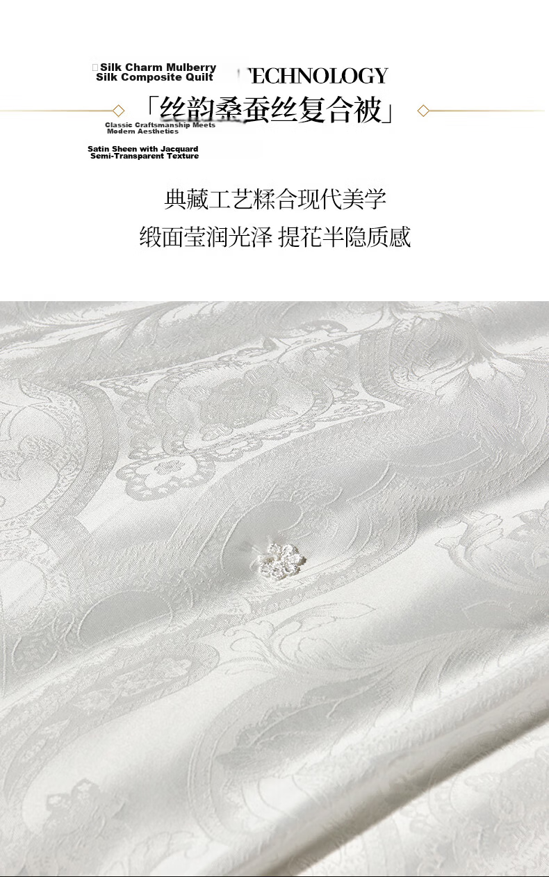 Hengyuanxiang Siyun Mulberry Silk Composite Quilt Class A Quilt Core 2x2.3m Approx. 7 Jin 10