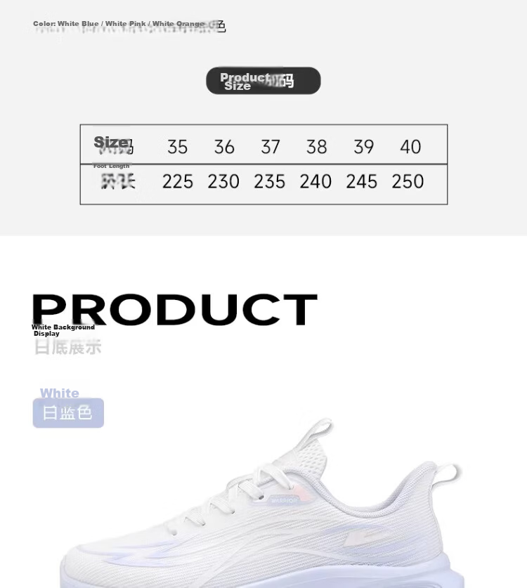 Warrior Official Women's Sports Shoes 2026 Summer New Lightweight Mesh Running Shoes for Women 5535 White Pink Size 36 31