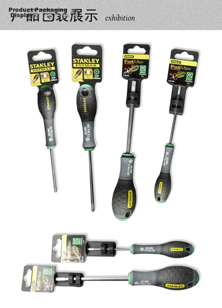 STANLEY Household Screwdriver Three-Color Handle Middle Hole Phillips Screwdriver TT10x75mm 65-340-14 4