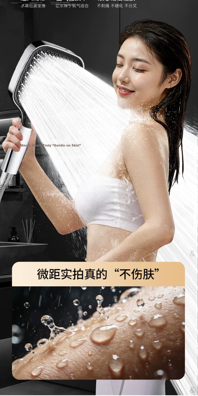 GuGuGo [Seiko] High-Pressure Shower Head Set with Hose, New Powerful Water Flow, Bathroom Heater Spray Head 5