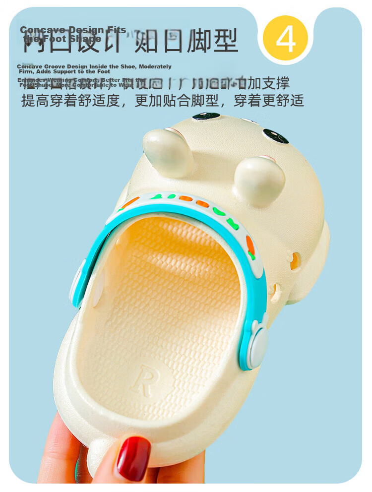 9i9 Kids Summer Cartoon Bunny Soft Sole Non-Slip Sandals Boys Girls Outdoor Beach Shoes B1 Pink Size 25-26 4