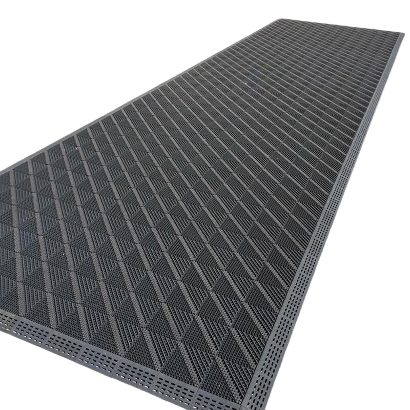 DIYIN Entrance Door Mat, Outdoor Foot Mat, Hollow Spliced Mat, Waterproof Doorway Non-Slip Mat, Single Brush Gray, 75X120cm