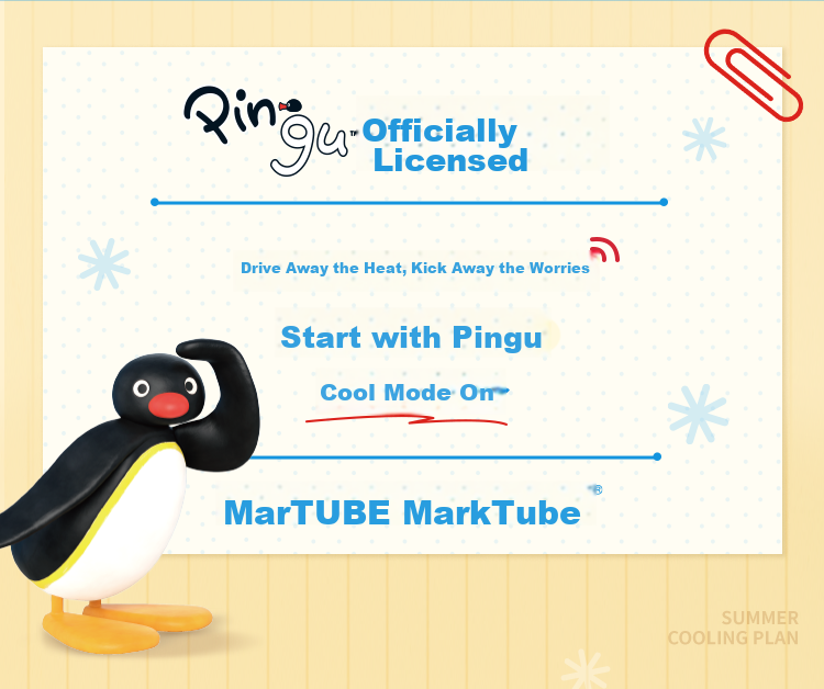 MARtube Pingu Handheld Mini Fan Toy, Neck-Hanging Graduation Gift for Children, Boyfriends, Girlfriends, And Students, Birthday Present 2