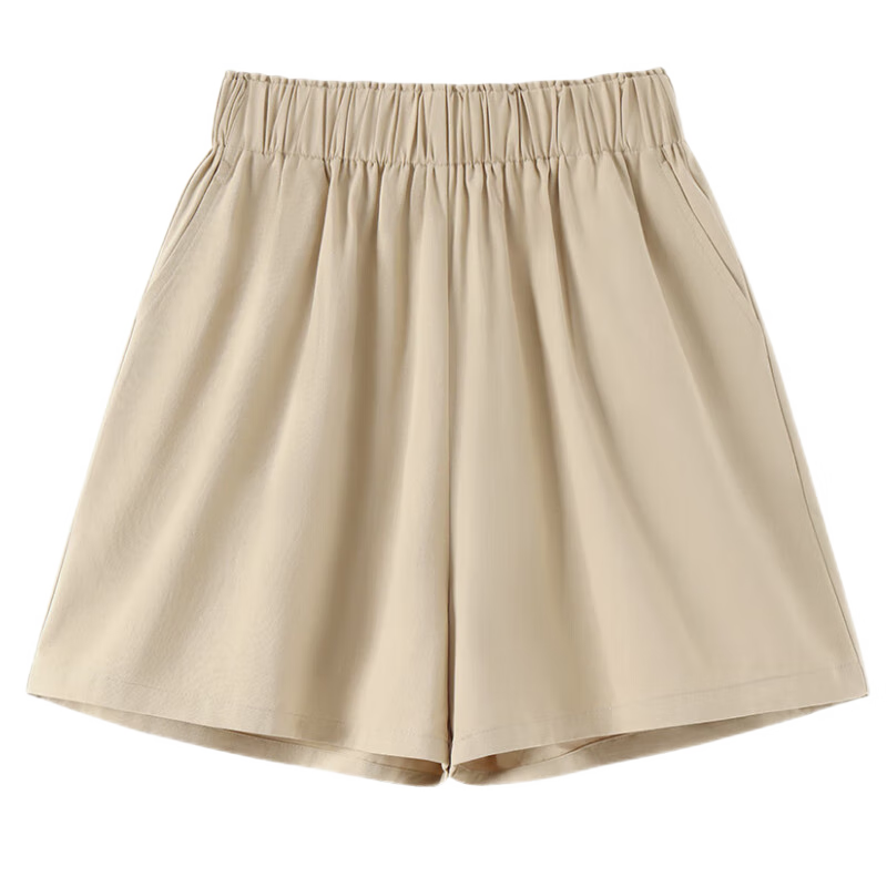 Baleno 100% Pure Cotton Shorts for Women, New Summer 2025 Style, High-Waisted Loose Wide-Leg Pants, Versatile Three-Quarter Length Shorts for Outdoor Activities And Travel