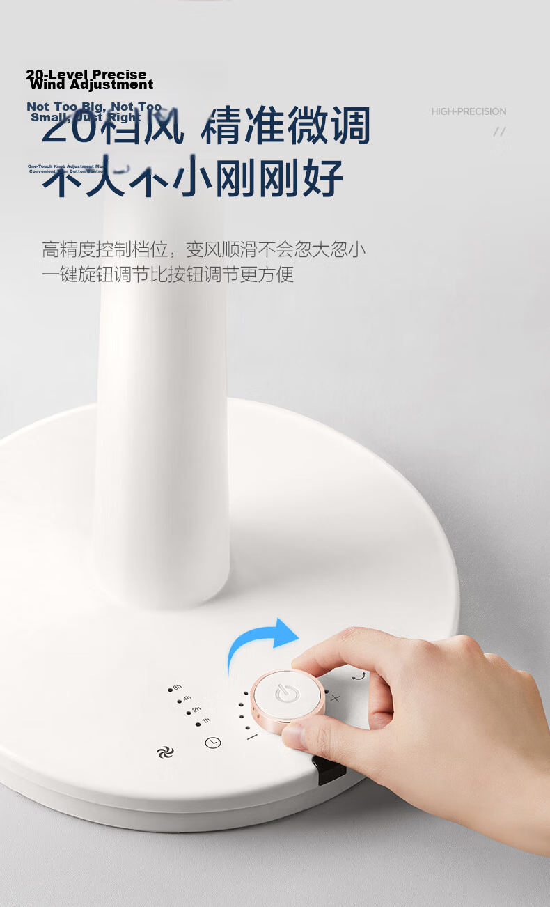 AIRMATE "Seagull" Air Circulation Fan, Home Use, 20-Speed DC Inverter Electric Fan, Floor Fan, 360-Degree Oscillating Head, Electric Fan for Both Table And Floor Use, Quiet Oscillating Small Fan RD93 10