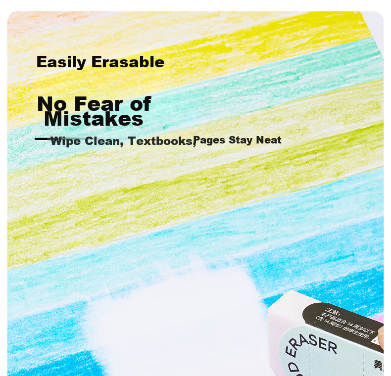 Melo Childhood Small Colorful Automatic Oil-Based Colored Pencil Refill Erasable Children's Colored Pencil Drawing Art Student Kindergarten Primary School Beginner Replacement 24-Color Drawing Pen 8