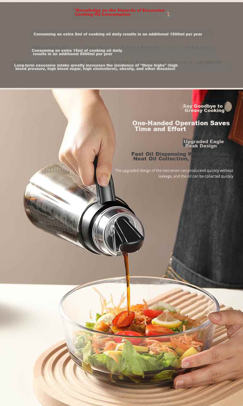 Mengtin Automatic Opening and Closing Oil Dispenser Kitchen Glass Pouring Bottle Soy Sauce Vinegar Seasoning Bottle Oil Container 470ML 2