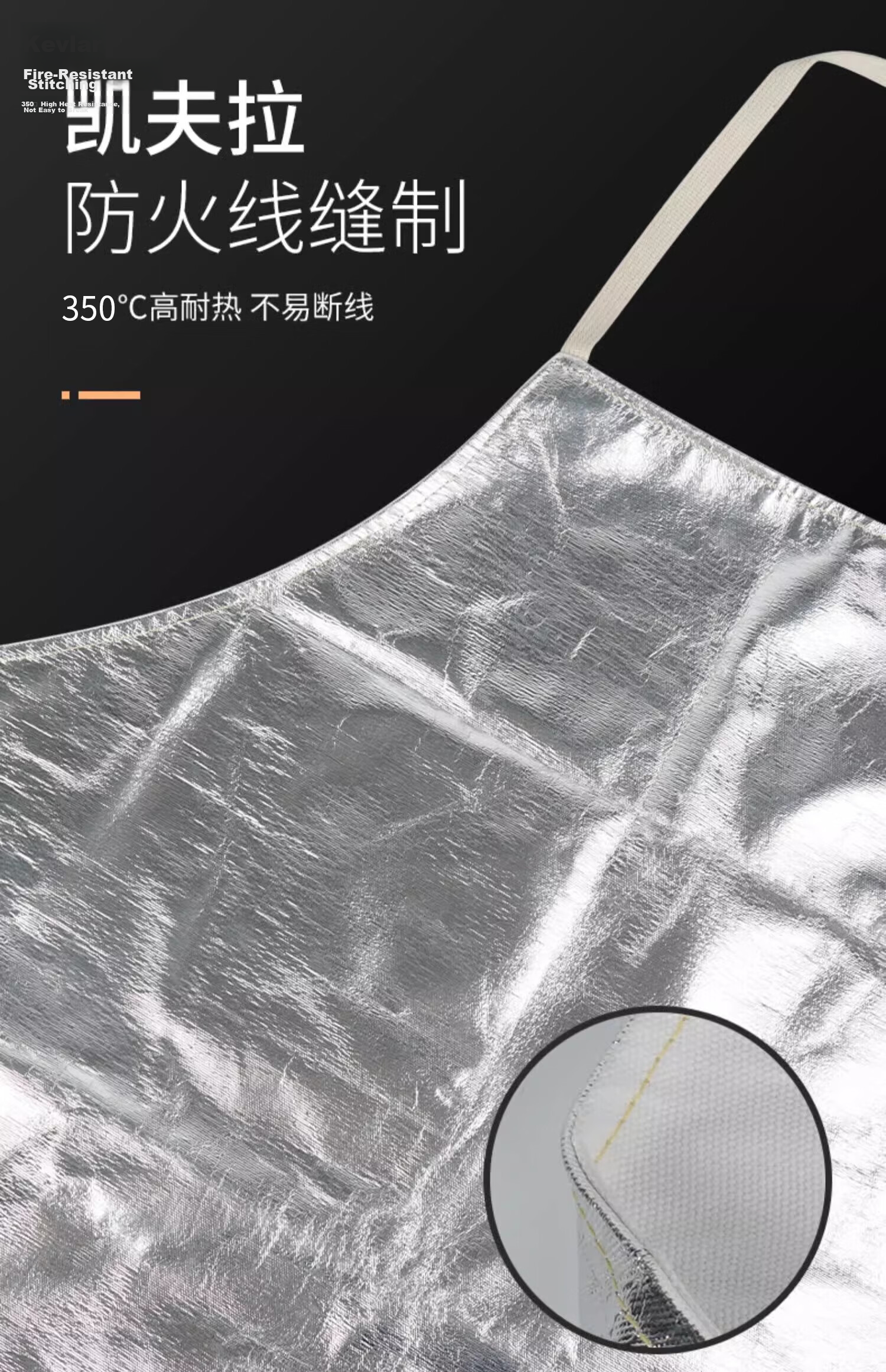 BAIGE High Temperature Resistant Apron Heat Insulation Apron Foil High Temperature Resistant Aluminum Steel Plant Smelting Protective Clothing 95*66CM Radiation Heat Resistant 7