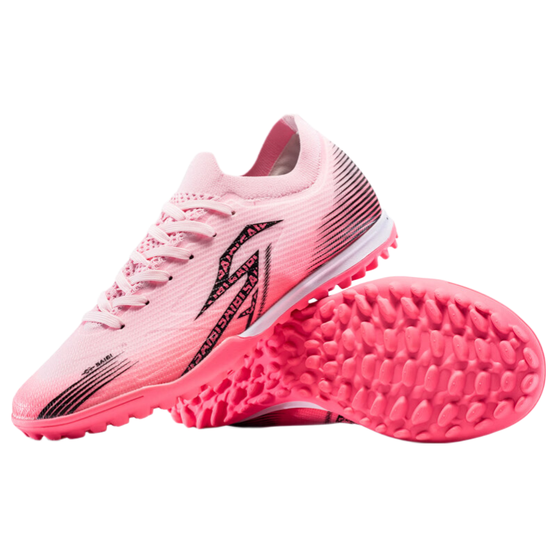 SAIBI Men's Soccer Shoes TF Turf Studs Adult Youth Student Professional Training Competition Shoes 3618S Pink Size 35