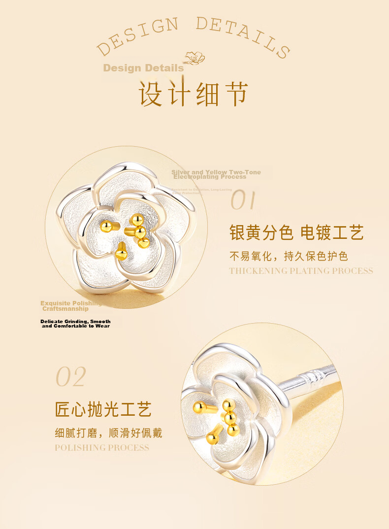 Yangchuang Fashion Pure Silver Earrings for Women 999 Fine Silver Ear Studs Valentine's Day Gift for Girlfriend 2026 New Birthday Gift 6