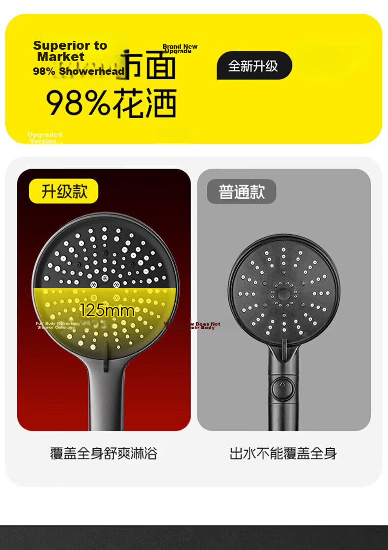 HOMK Seiko Shower Head Set with Hose, High-Pressure Bathroom Shower Sprayer 13