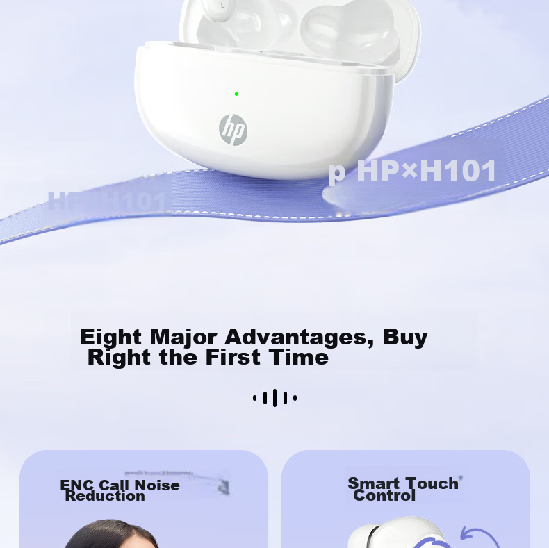 HP 2026 Latest Bluetooth Wireless Sports In-Ear Earphones Long Battery Life Comfortable for Extended Wear Music Gaming Running Tea Color 2