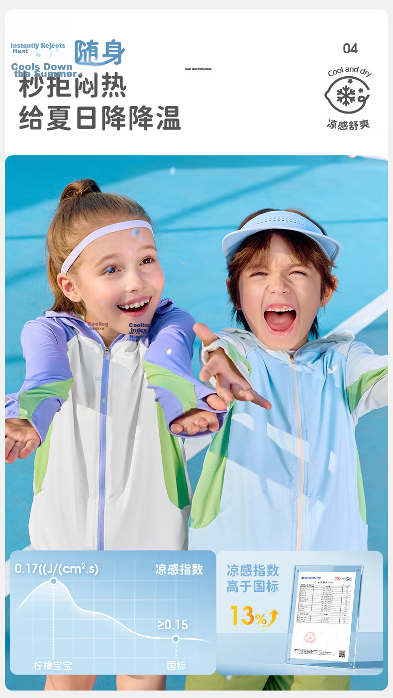 Lemonkid Kids UV Protection Hooded Sun Jacket Lightweight Breathable Outdoor Sunscreen Coat for Boys and Girls 11