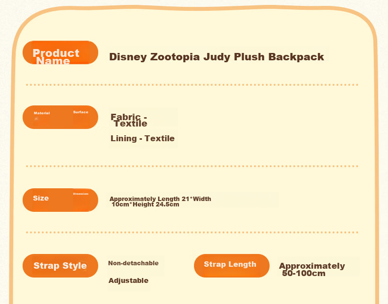 Disney Zootopia Judy Plush Backpack Cute Small School Bag Birthday Gift for Girls Kids 4