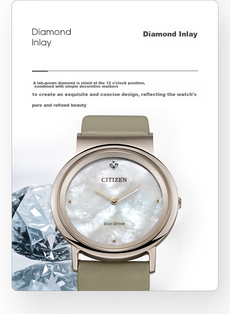 CITIZEN Women's Japanese Korean Eco-Drive Mother-of-Pearl Dial Watch EG7073-16Y Gift for Girlfriend 11