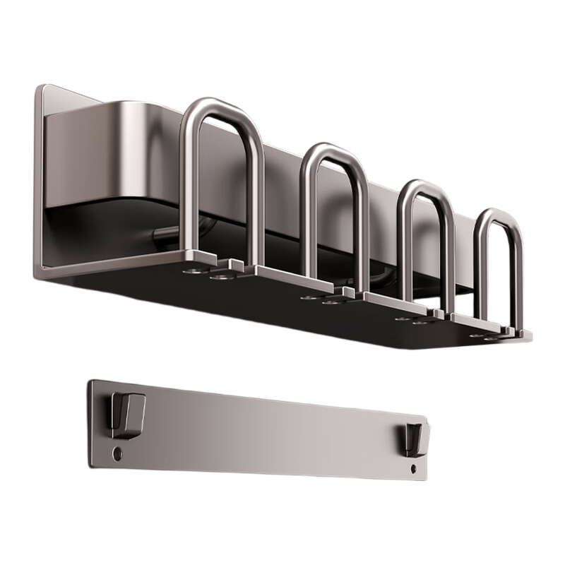 Baihan Toothbrush Holder, No Drilling Required, Mouthwash Cup Wall-Mounted, Space Aluminum Baked Paint, Bathroom Storage