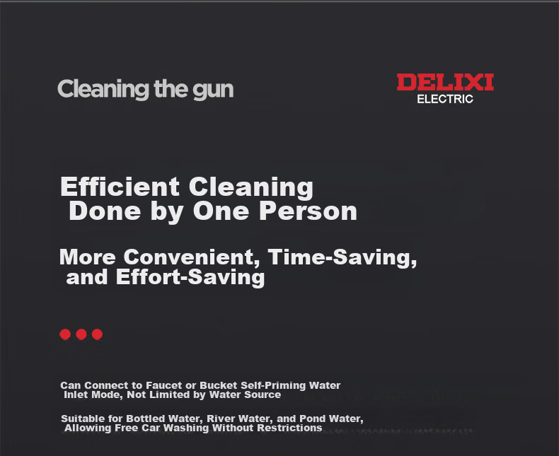 DELIXI Portable High-Pressure Cordless Lithium Battery Car Wash Gun High-Power Brush Pump Car Cleaning Tool 11