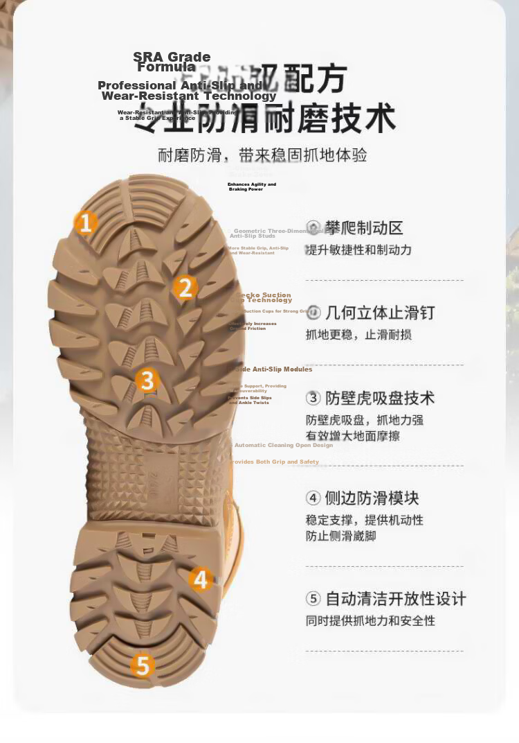 Jihua 3535 New Style Brown 2L Combat Boots Carbon Plate Ultra-Light High-Top Genuine Leather Waterproof Breathable Durable Tactical Hiking Shoes Size 42 (260) 13