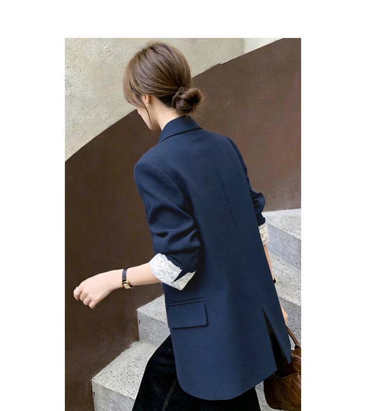 Demana [Sharp Aura] Spring Urban Commuter Style Lace Splice Double-Breasted Loose Slimming Coat for Women Premium Feel 15