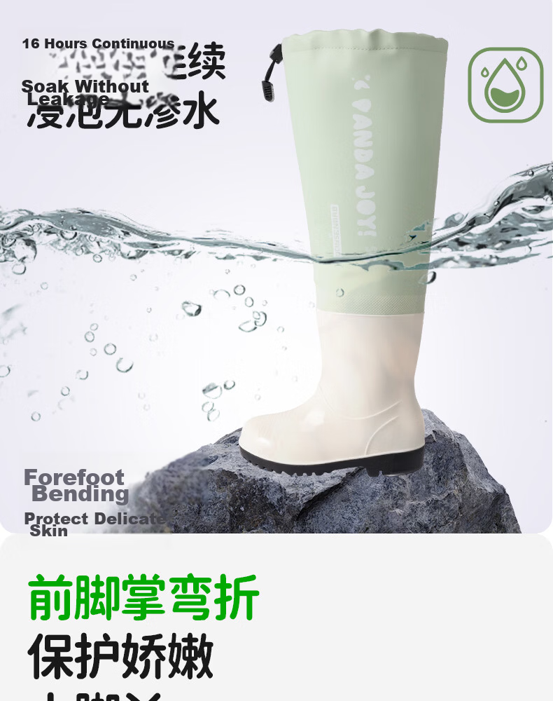 FOOTOPPO Adjustable Cuff Kids Rain Boots Girls Long Tube Beach Shoes Boys High Tube Water Shoes Hiking Creek Shoes 11