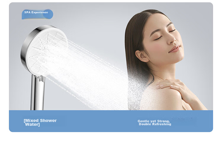 ARROW Silver Pressurized Handheld Shower Head, Home Bathroom Shower Sprayer, Single Spray Head 15