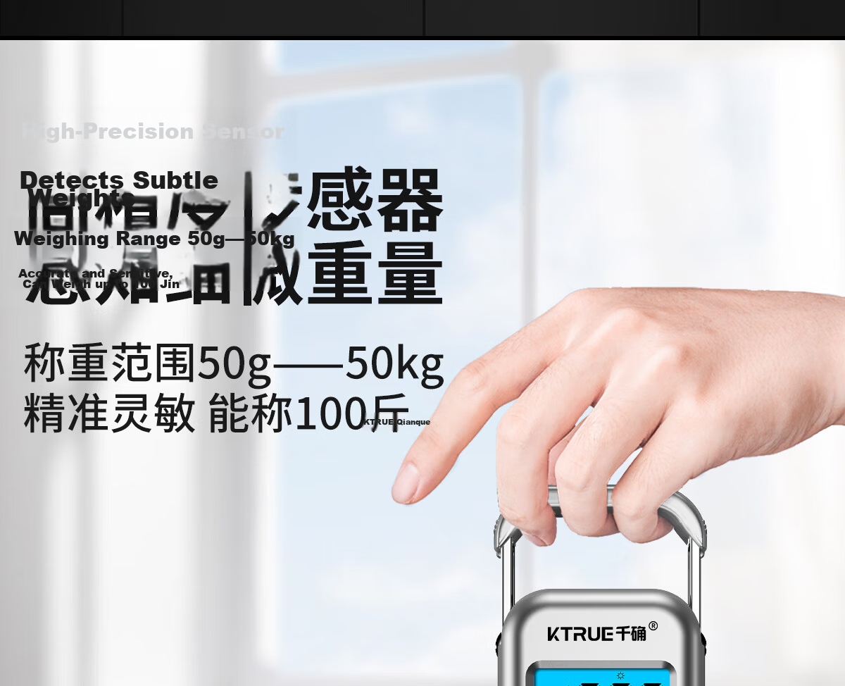 Qianque Portable Electronic Scale 100 Jin Precision Commercial Home Food Weighing Portable Spring Scale Fish Scale Kitchen Rechargeable 4