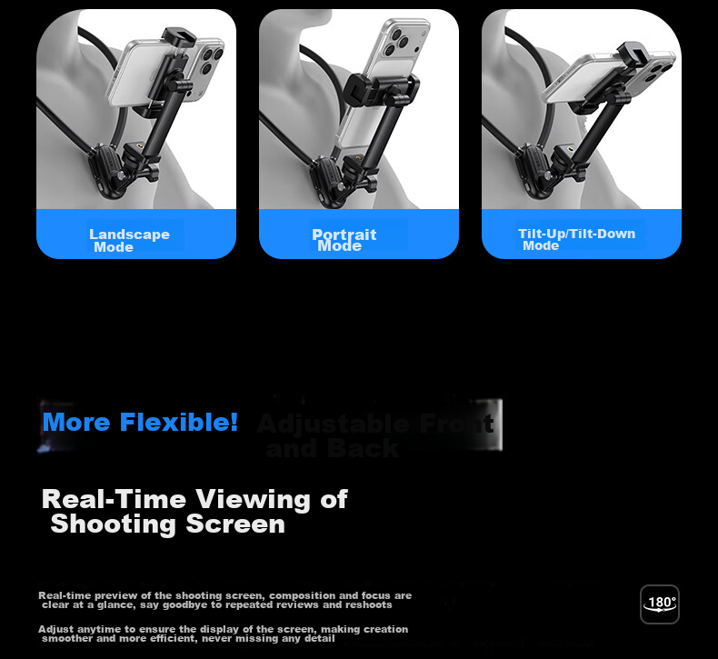 BIAZE Neck Hanging Phone Holder Sports Camera Shooting Live Streaming Mount First-Person Chest Vlog Cycling Phone Mount Compatible with DJI Action 6/5 Pro/Pocket 4 6