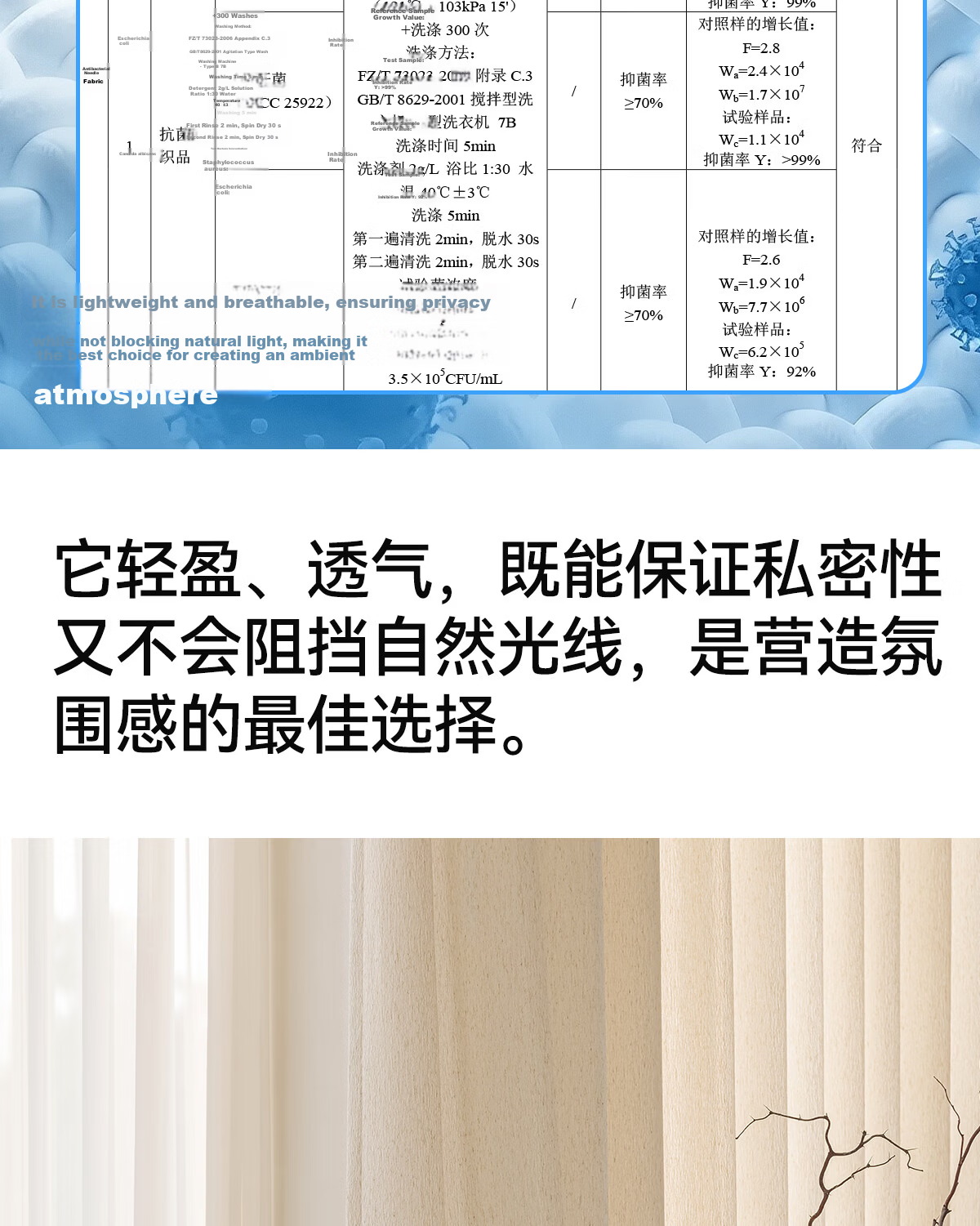 Golden Cicada Home Blackout Bedroom Living Room Semi-Blackout Sheer Curtain with Hooks Yunying 220*200cm 9