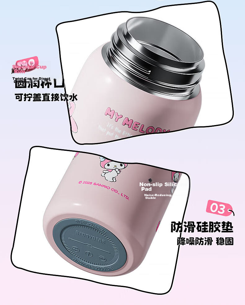 BEDDYBEAR Wave Double Insulated Tumbler for Women with Cup Sleeve, Straw Water Bottle, Large Capacity Student Cup 500ML Meimao Bear Dog 15