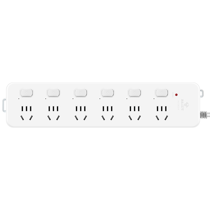 BULL GN-313 Power Strip/Extension Cord/Surge Protector, 6 Outlets with Individual Switches, 3 Meters Long, High-Power Protection Socket