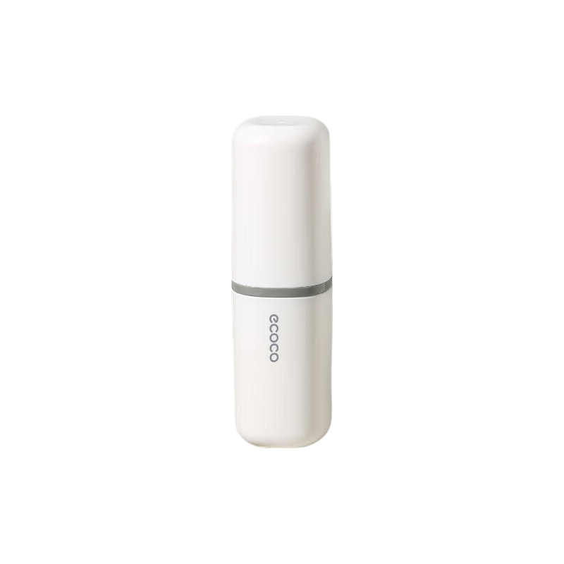 Ecoco Travel Mouthwash Cup, Toothbrush Holder And Toothpaste Container, Stylish Toiletry Cup, Detachable Storage Cup, Set of 2, White