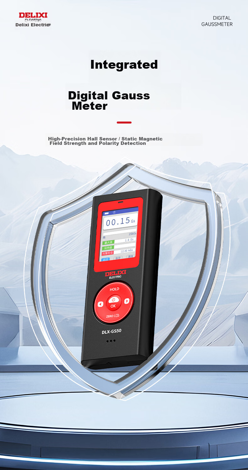 Delixi Electric Digital Gauss Meter Tesla Meter High-Precision Magnetic Force Detector Magnetic Field Strength Tester Magnetometer Magnetic Measurement Instrument 1
