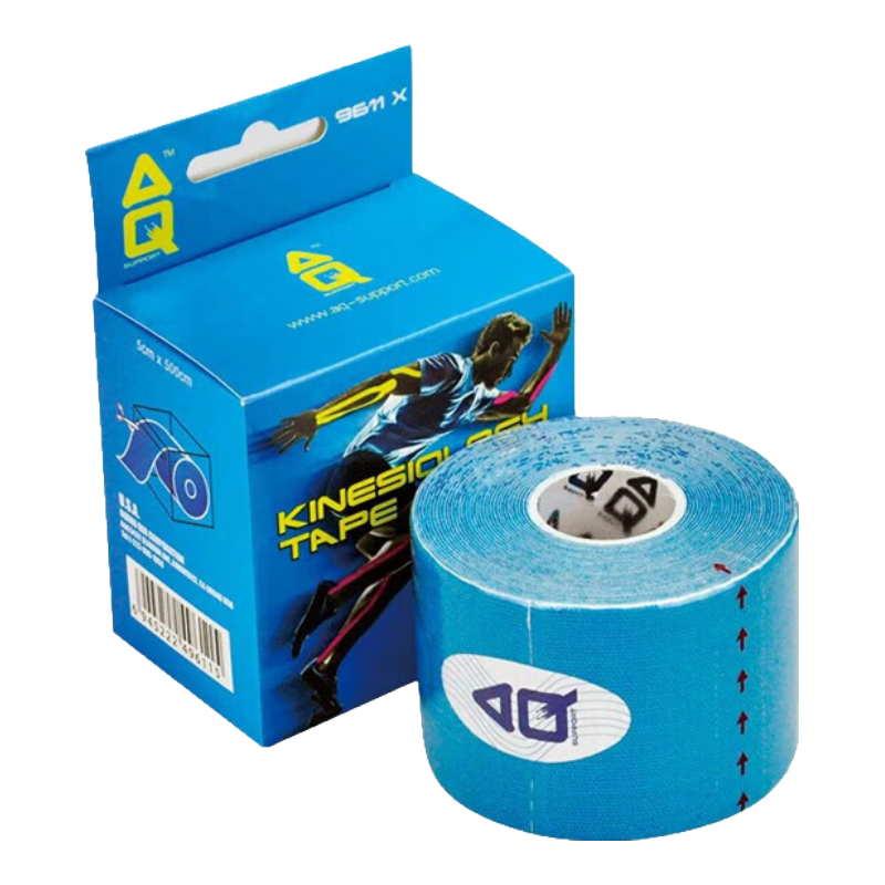 AQ Muscle Tape, Professional Kinesiology Tape, for Muscle Strain, Muscle Soreness, Elastic Bandage, 9611XB Blue