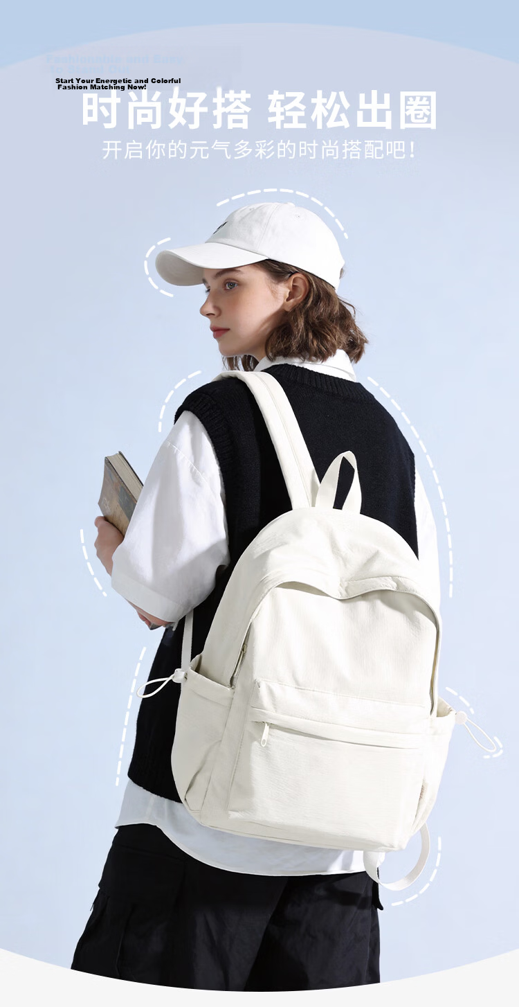 COW Women's Backpack Casual Lightweight Travel Bag High-Quality Laptop Bag Sky Blue for Middle School, High School, and College Students 3