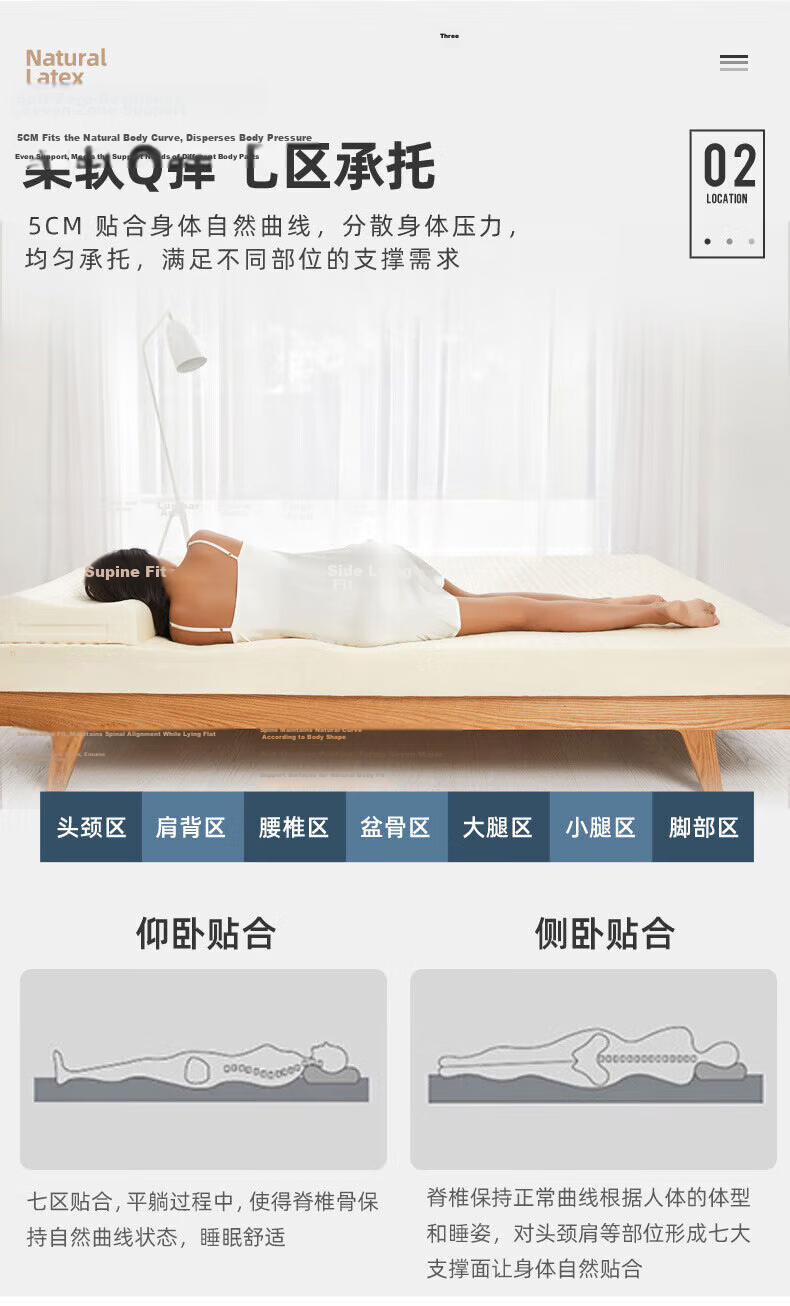 THAISEN Imported Latex Mattress from Thailand, 95D Tatami Mattress, 94% Content, Double Bed Size 1.5m/2m/5cm Thi 6