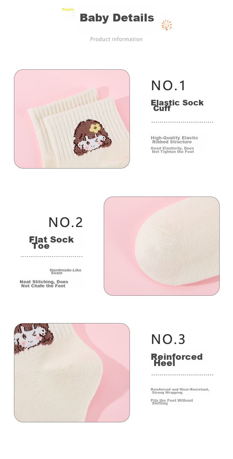 MiiOW Children's Socks for Girls, [Soft And Comfortable Cotton + Versatile], Mid-Calf Socks, Casual Cotton Socks for Baby Girls in Puberty 17