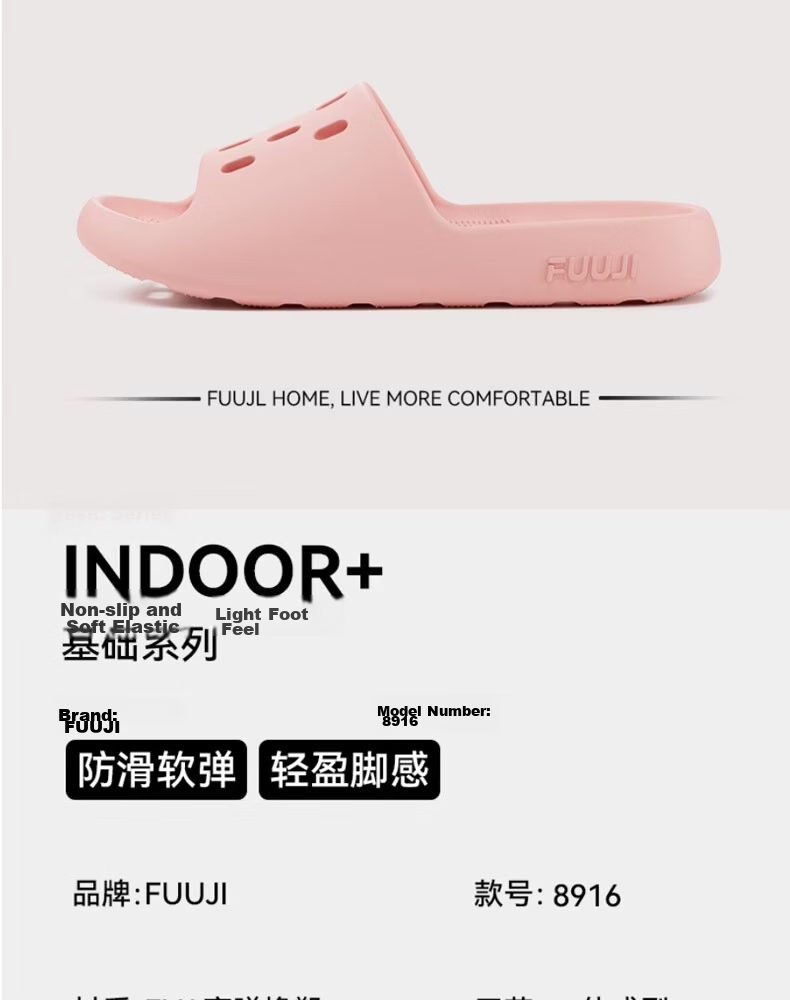 FUUJI Quick-Dry Breathable Drainage Slippers for Men and Women, Hollow Anti-Slip Shower Sandals FJ8915 Black Size 42-43 5