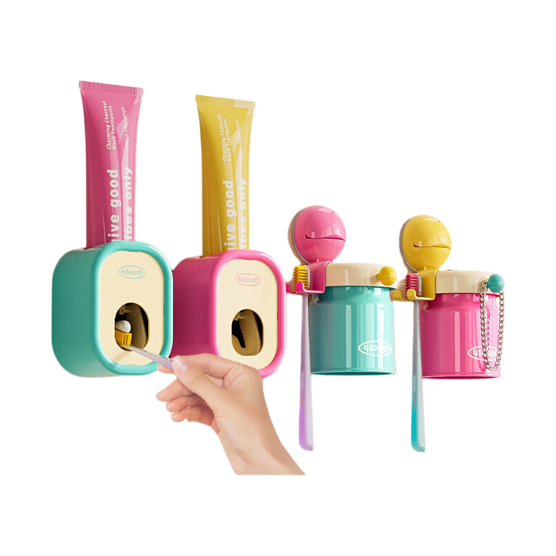 Nuoshi Automatic Toothpaste Dispenser, Wall-Mounted, No Drilling Required, Children's Toothpaste Storage Rack, Suitable for Bathroom Use