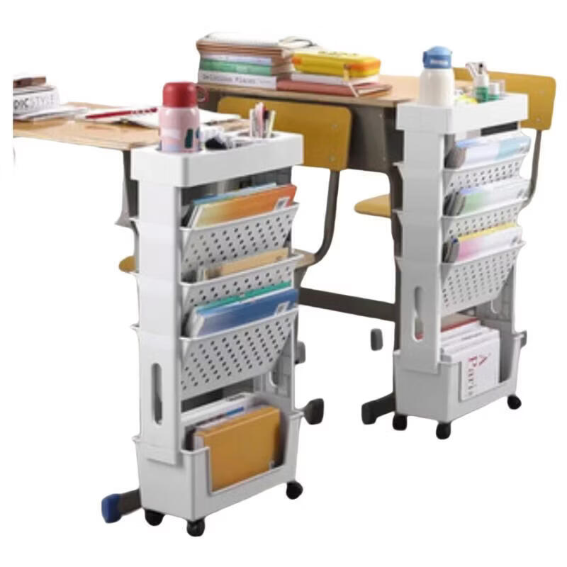 AEY Mobile Desk-Side Bookshelf Student Desk Side Storage Rack Under-Desk Bookshelf for School Classroom