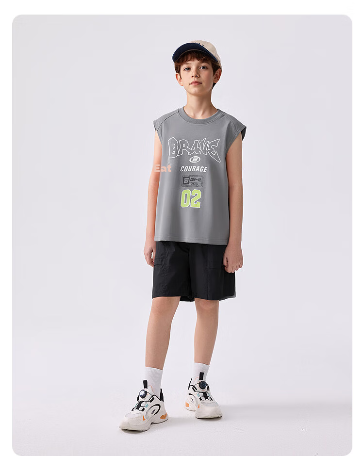 Balabala Boys Vest Set Kids Two-Piece 2026 New Summer Cool Sun Protection Moisture-Wicking Quick-Dry Trendy 25