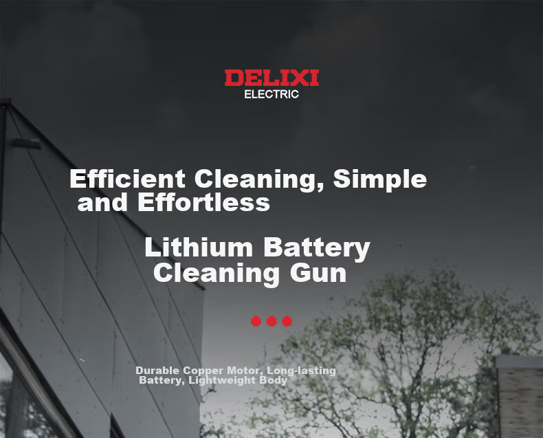 DELIXI Portable High-Pressure Cordless Lithium Battery Car Wash Gun High-Power Brush Pump Car Cleaning Tool 1