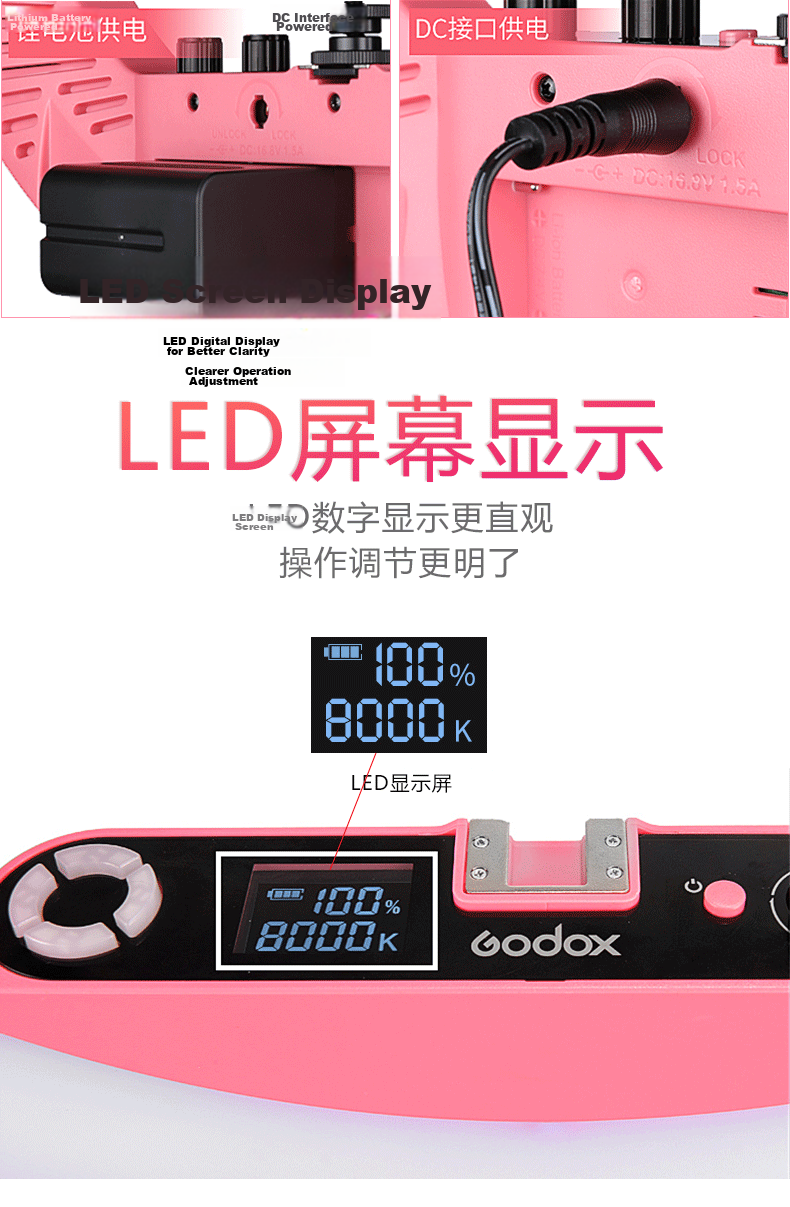 Godox Ring Light LED LR160 Influencer Video Live Fill Light Beauty Light Photography Light TikTok Shooting Photo Light Mobile Selfie Adapter (Black) 9