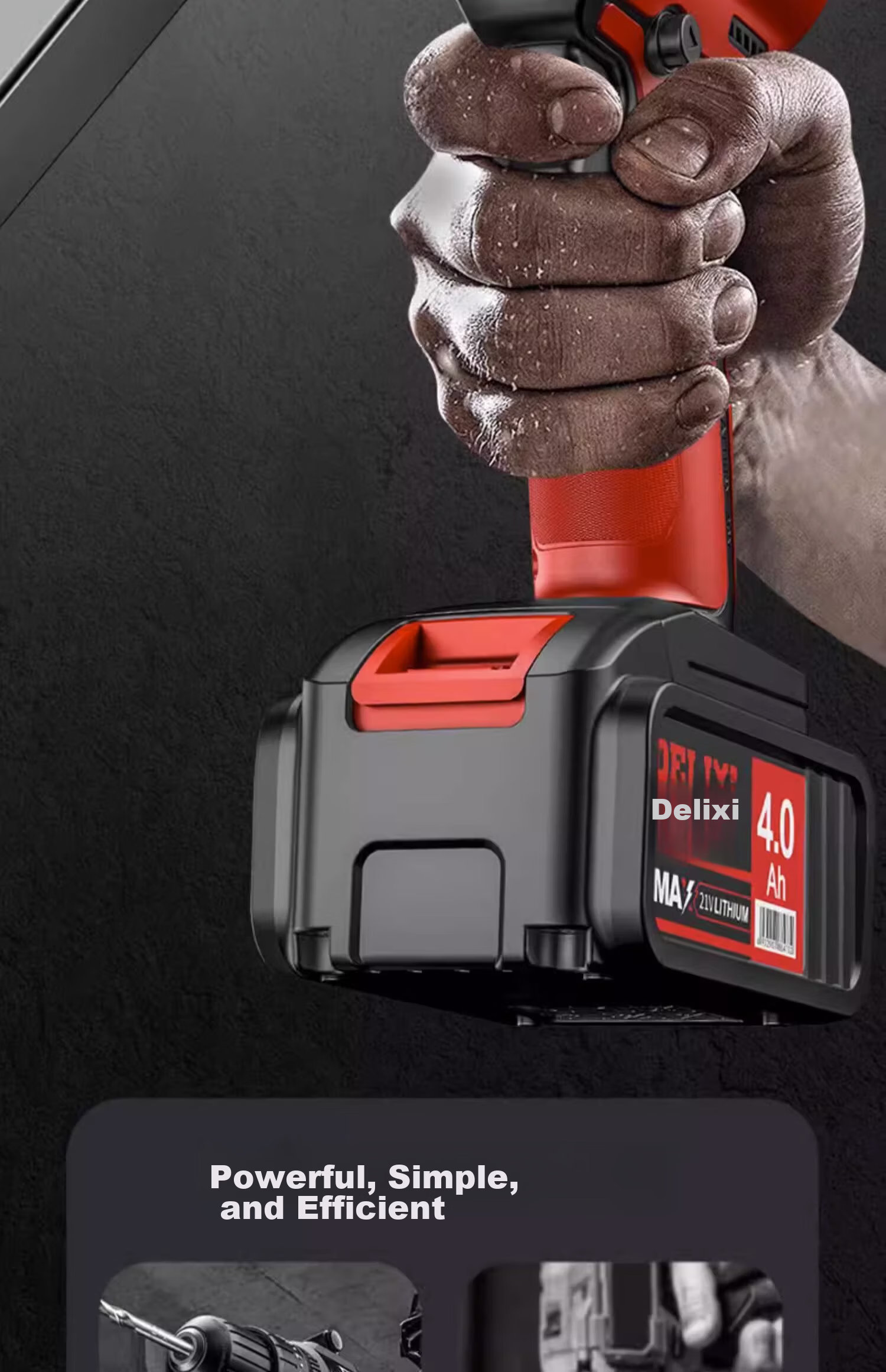 Delixi Electric 16.8V Brushless Cordless Lithium Battery Hand Drill Electric Screwdriver Tool Kit 20