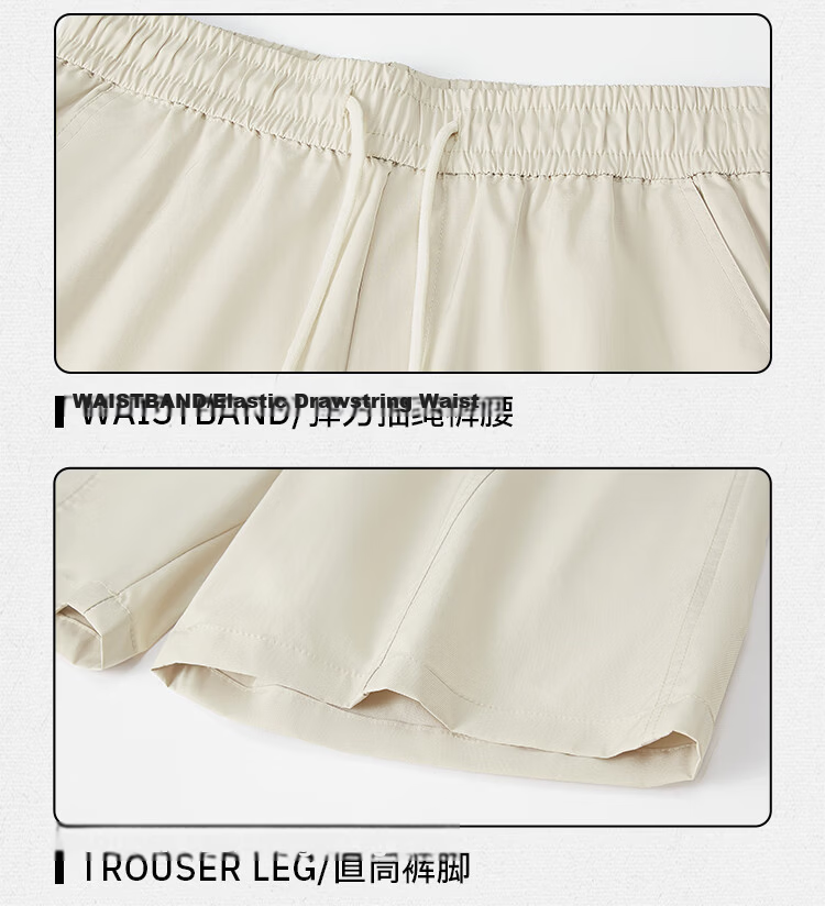 Homlean Men's Outdoor Work Shorts Summer Lightweight Casual American Quick-Dry Breathable Sports Pants HJ55 Off-White L 10