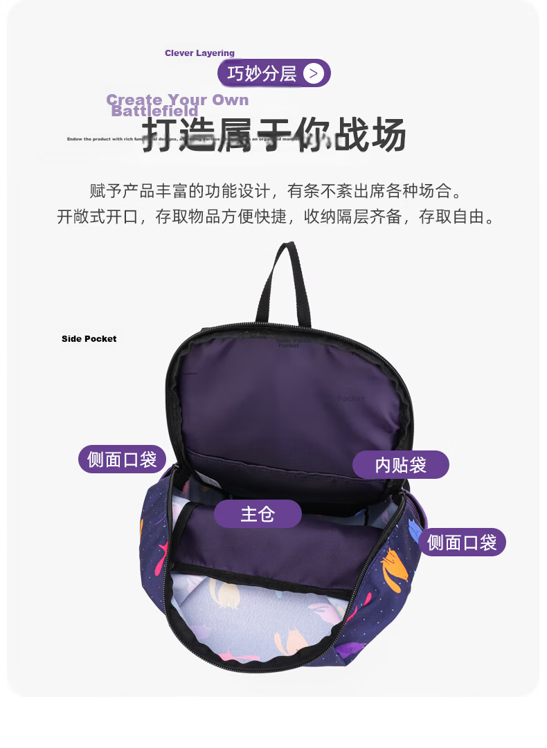 BIGCOWCOW Backpack Hiking Outdoor Sports Travel Casual Lightweight Cycling School Bag Birthday Gift 12