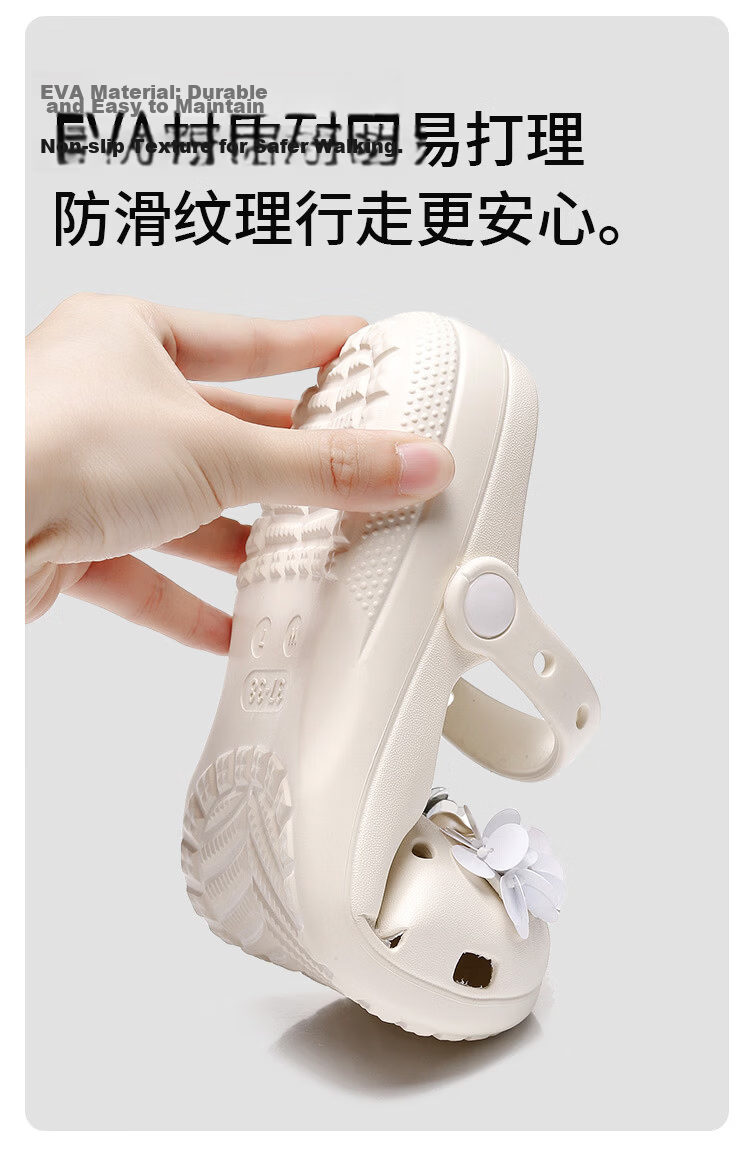 GUOLUOFEI Women's Ballet Clog Summer Non-Slip Outdoor Soft Sole Yoga Mary Jane Beach Sandals White Size 39-40 9