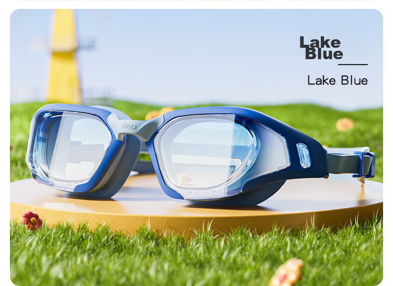 JEEP Kids Swimming Goggles Unisex Anti-Fog Waterproof Clear Vision Youth Professional Training Swim Glasses Lake Blue Plano 12